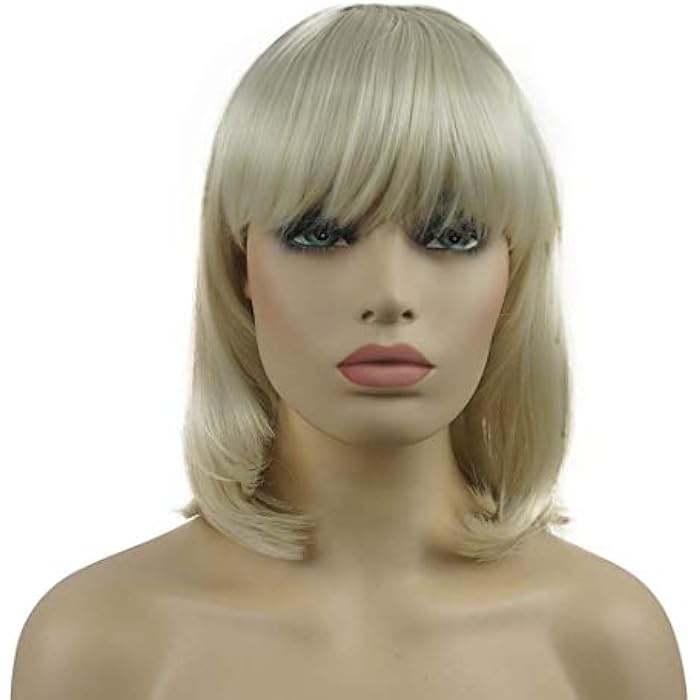 DILLARDS Lydell Synthetic Medium Length Straight Wig With Neat Bang Cosplay Wigs For Women Blonde (B08149Bkzr) - Image 1